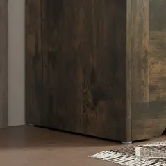 HOMCOM 100L Home Storage Box, with Safety Hinges - Rustic Brown - 9