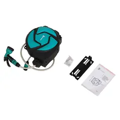 DURHAND 10m Garden Auto Hose Reel Wall Mounted Retractable 7 Patterns Spray Nozzle - 8