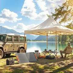 HOMCOM 100W Portable Solar Panel, Foldable Solar Charger with USB-A & USB-C Fast Charging Output, IP67 Waterproof for Mobile Phone Power Bank Flashlight Fans Camping Backpacking Hiking - 9