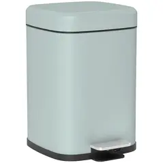 HOMCOM 12L Modern Boxy Metal Home Kitchen Bin - Light Green - 1