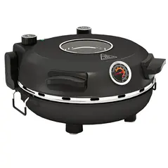 HOMCOM 1200W Pizza Oven, 12 Inch Electric Pizza Maker with Viewing Window, Dual Knob Temp & Timer Control, Overheat Protection, Black - 1