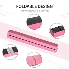 HOMCOM 2.4M 8FT Gymnastics Folding Balance Beam Home Gym Training Exercise Sports - Pink - 5