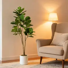 HOMCOM 150cm Artificial Ficus Tree - Green - 6