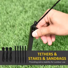 HOMCOM 2.1m Inflatable Pumpkin Ghost Head Monster Vampire 6 LED Halloween Blow Up Yard Holiday Decoration - 7