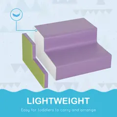 HOMCOM 2 Piece Soft Play Set for Toddler Climb and Crawl, for 12-36 Months, Blue - 6