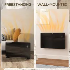 HOMCOM 1500W 5-35℃ Smart Control Heater - Black - 7