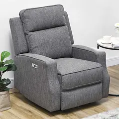 HOMCOM 150° Electric Reclining Chair, with USB port and Footrest - Charcoal Grey - 2