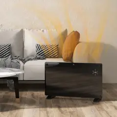 HOMCOM 1500W 5-35℃ Smart Control Heater - Black - 2