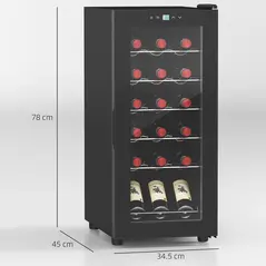 HOMCOM 18-Bottle Narrow Wine Fridge, with Lights - Black - 3
