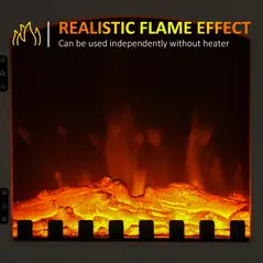 HOMCOM 1kW-2kW Vintage Electric Fireplace Heater - White - 6