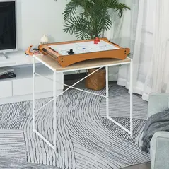 HOMCOM 2.5FT Tabletop Air Hockey Game Table Wooden Portable Party Gaming Toy for Kids Children Adult - 2