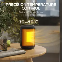 HOMCOM 1500W Ceramic Electric Heater with Fan, Timer, Oscillation - Black - 7