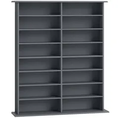 HOMCOM 16-Compartment Media Shelf - Grey - 1