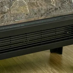 HOMCOM 180° Charming Electric Fireplace Heater, Quiet Freestanding Stove with LED Flame Effect, 3-Sided Tempered Glass Panels, Level-less Temperature Control, Overheat Protection, 1000W/2000W, Black - 8