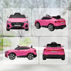 HOMCOM 12V Kids Electric Ride on, Electric Car for Kids with Parental Remote, Music, Lights, Suspension Wheels, Pink - 9
