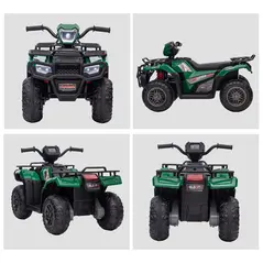 HOMCOM 12V Kids Quad Bike with Forward, Reverse Functions, Ride-On ATV w/ Music, LED, Headlights, for Ages 3-5 Years - Green - 8