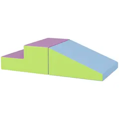 HOMCOM 2 Piece Soft Play Set for Toddler Climb and Crawl, for 12-36 Months, Blue - 1