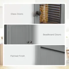 HOMCOM 180cm Tall Kitchen Pantry Cupboard, Freestanding Storage Cabinet with 5 Tier, Adjustable Shelves,  Drawer, Grey - 5