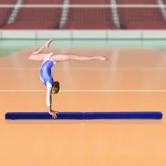 HOMCOM 2.1M 7FT Gymnastics Folding Balance Beam Home Gym Training Exercise Sports - Blue - 2