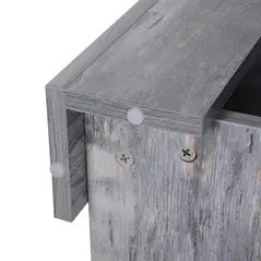 HOMCOM 2 Tier Wood Coffee Table Side Table Bottom Storage Shelf  Simple Modern Living Room Grey Wood Grain - 8