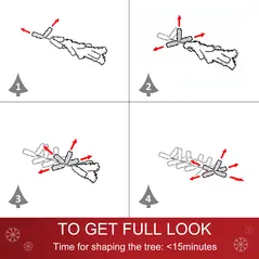 HOMCOM 2.5FT Prelit Artificial Tabletop Christmas Tree with Fibre Optics Holiday Home Xmas Decoration for Table and Desk, White - 7