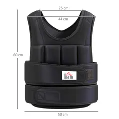 HOMCOM 15kg Weighted Vest, Adjustable Running Weight Vest with 38 Weight Bags for Men or Women Cardio Exercise, Black - 3