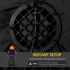 HOMCOM 2.1m Inflatable Pumpkin Ghost Head Monster Vampire 6 LED Halloween Blow Up Yard Holiday Decoration - 6