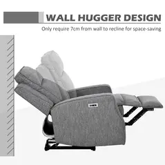 HOMCOM 150° Electric Reclining Chair, with USB port and Footrest - Charcoal Grey - 6
