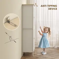 HOMCOM 176.5 cm Tall Pantry Cupboard with Motion Sensor LED Light - White - 7