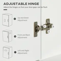 HOMCOM 184cm Tall Kitchen Cupboard, Freestanding Kitchen Pantry Storage Cabinet with 4 Doors, 3 Adjustable Shelves, Drawer, Anti-tipping Device, Sideboard Organiser for Dining Room, Living Room, White - 7