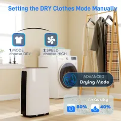 HOMCOM 16l/Day Dehumidifier, with Washable Filter and Timer - White - 9