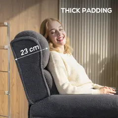 HOMCOM 132° Recliner Armchair, with Extended Footrest - Dark Grey - 6