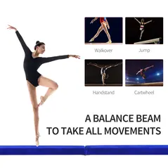 HOMCOM 2.1M 7FT Gymnastics Folding Balance Beam Home Gym Training Exercise Sports - Blue - 7