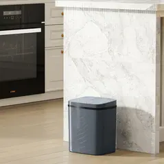 HOMCOM 15L Sensor Bin, Automatic Touchless Kitchen Bin, Easy Clean, Battery Operated for Home Office, Bedroom, Bathroom, Grey - 9