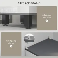 HOMCOM 190cm Slim Bathroom Storage Cabinet - White - 6