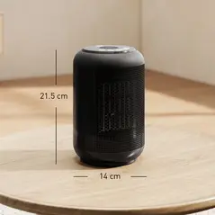 HOMCOM 1500W Ceramic Electric Heater with Fan, Timer, Oscillation - Black - 3