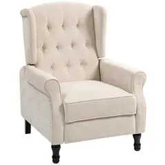 HOMCOM 150° Reclining Vintage Armchair, with footrest - Beige - 1