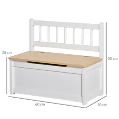 HOMCOM 2 In 1 Wooden Toy Box, Seat Storage Bench, Storage Chest Cabinet Organiser, with Safety Pneumatic Rod - 3