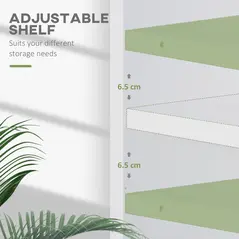 HOMCOM 2 Tier Bookshelf, Low Bookcase with Adjustable Shelf, 2 Compartments for Home Office, Living Room, Study, White - 4