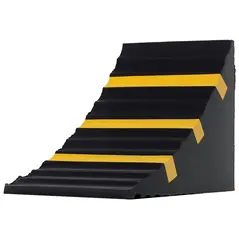 HOMCOM 2 PCs Rubber Wheel Chocks Heavy Duty Blocks for Vehicles, Cars, Caravan, Trailer with Handle 25L x 16W x 19H cm - 9