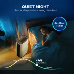 HOMCOM 16l/Day Dehumidifier, with Washable Filter and Timer - White - 7