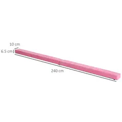 HOMCOM 2.4M 8FT Gymnastics Folding Balance Beam Home Gym Training Exercise Sports - Pink - 3