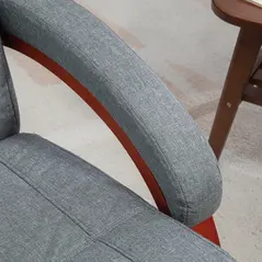 HOMCOM 135° Manual Reclining Swivel Chair, with Footrest - Grey - 8