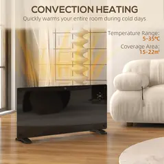 HOMCOM 2000W 5-35℃ Smart Control Heater - Black - 5