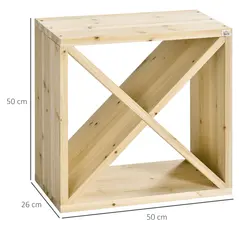 HOMCOM 24 Bottles Wine Rack, Solid Wood Wine Holder Stand, Natural Wood Finish - 3