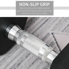 HOMCOM 2x20kg Rubber Hex Dumbbell Portable Hand Weights Dumbbell Home Gym Workout Fitness Hand Dumbbell - 5