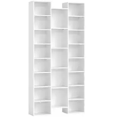 HOMCOM 21-Compartment Bookshelf - White - 1