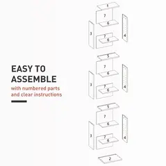 HOMCOM 260 Narrow CD Storage Unit - White - 7