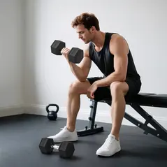 HOMCOM 2x20KG Rubber Hex Dumbbell Portable Hand Weights Dumbbell Home Gym - 2