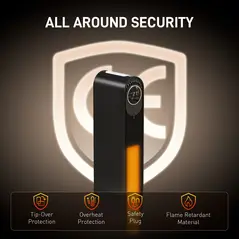 HOMCOM 2000W Ceramic Electric Heater with Fan, Timer, Oscillation - Black - 9